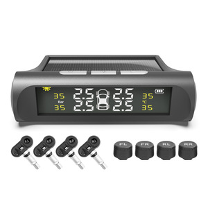 Sistema de Monitor de alarma de presión de neumáticos de coche TPMS solar inteligente Alerta de temperatura del sensor de neumático externo de 4 ruedas - Product Image 2