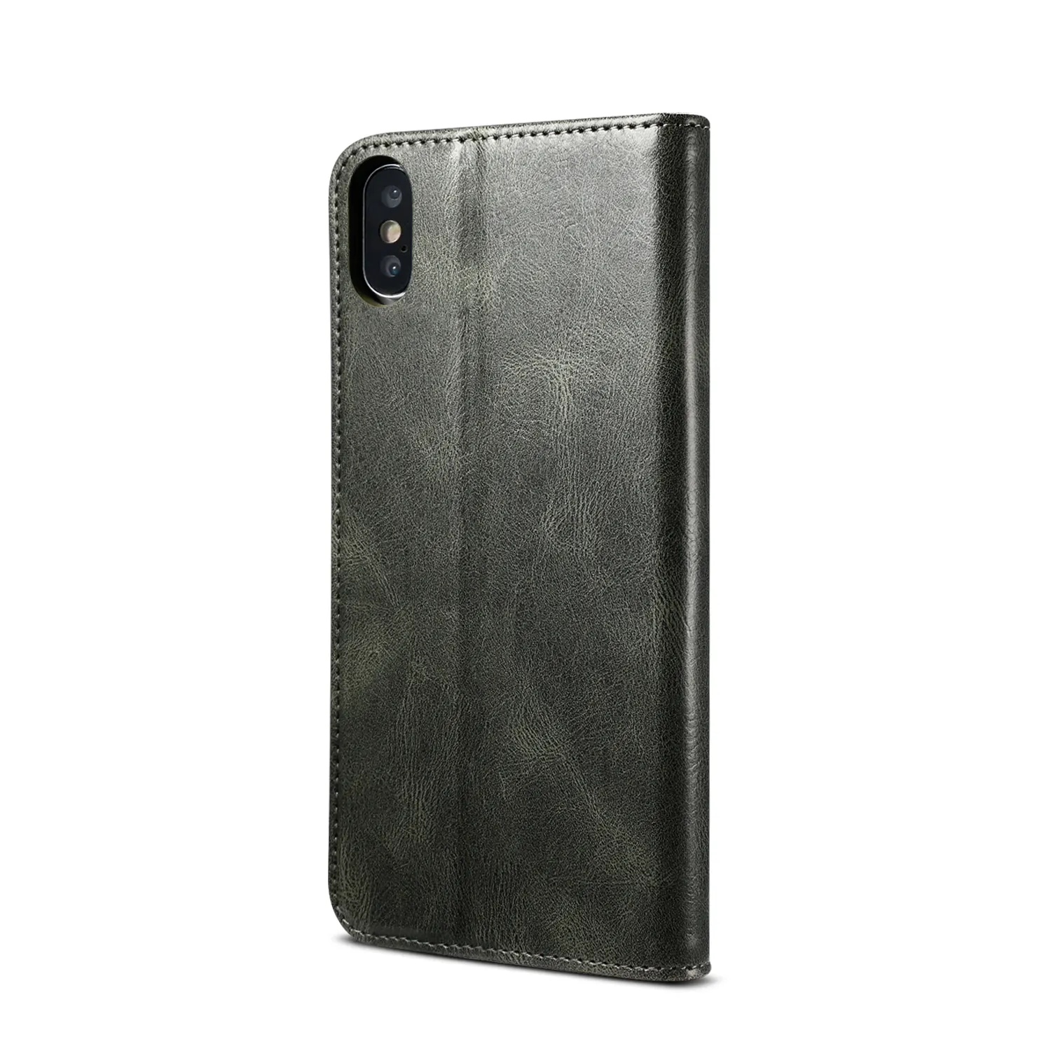 For iPhone XS Max Pouch Magnetic Flexible Card Slot PU Leather Flip Mobile Phone Case