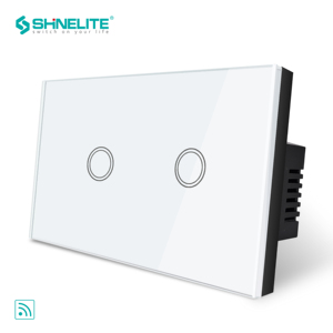 US White and Black Color 2 Gang 1 Way Wifi Smart Touch Switch for Home <strong>Automation</strong> <strong>Control</strong> <strong>System</strong> - Product Image 2