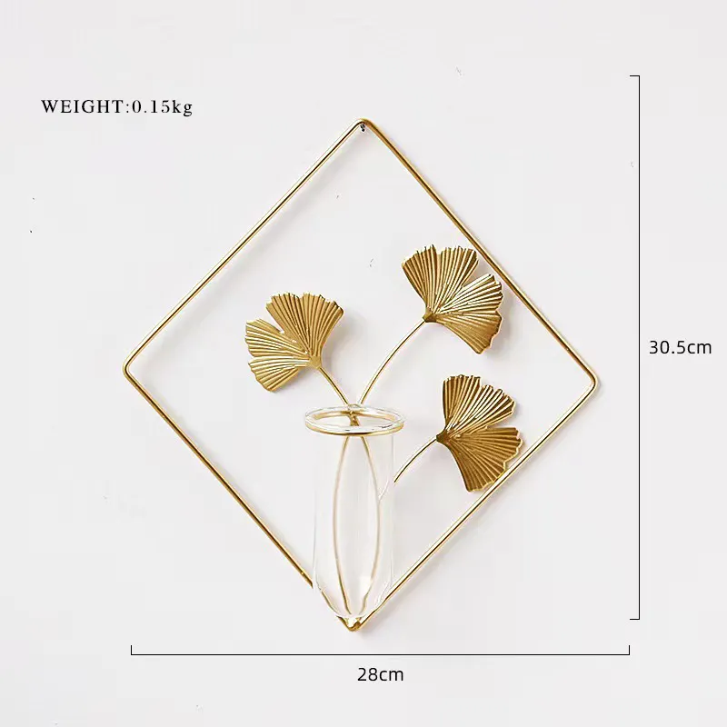 Factory Wholesale Modern Simple Luxury Metal Wall Hangers Home Living Room Background Wall Decorative Vases