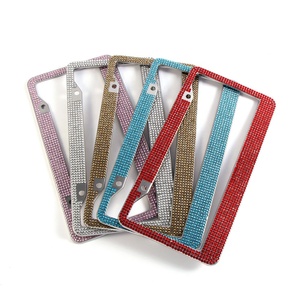 Tinh thể Rhinestone sử dụng cho USA Kích thước giấy phép tấm khung với đá quý ưa thích Bling xe llicense tấm khung - Product Image 2