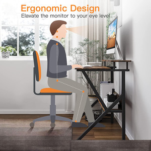 Factory Customization Modern Small <strong>Computer</strong> <strong>Desk</strong> for Small Spaces With Storage and Monitor Stand - Product Image 4