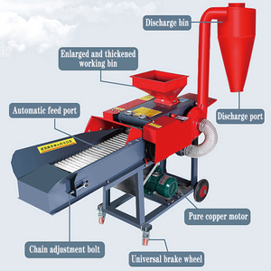 Ev sığır ve koyun yetiştiriciliği için çim öğütücü ve parçalayıcı, ıslak ve kuru çift amaçlı çim kesici, çok fonksiyonlu kırıcı - Product Image 2