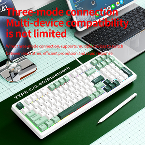 Tri-mode kablosuz BT kablolu klavye RGB arkadan aydınlatmalı renk engelleme mekanik PBT yeni sessiz Mecanico bilgisayar klavye hissediyorum - Product Image 6
