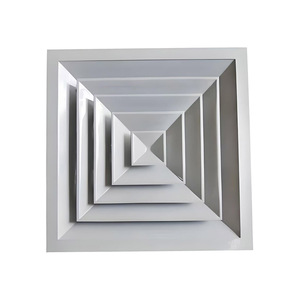 Klima havalandırma için alüminyum 4 yollu kare hava difüzörü Louvred yüz tavan tipi difüzör - Product Image 1