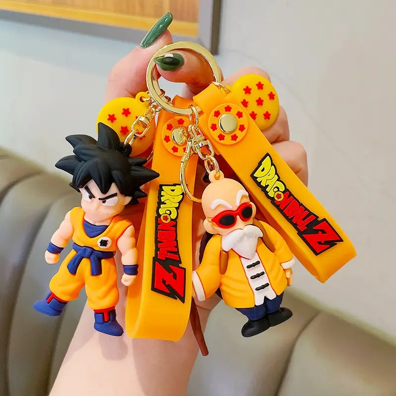 LLavero de dibujos animados de Dragon Ball Z, colgante de silicona 3d para llaveros de Goku