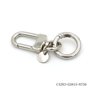 高端不锈钢金属扣20毫米圆形门环定制弹簧扣钥匙链套装 - Product Image 5
