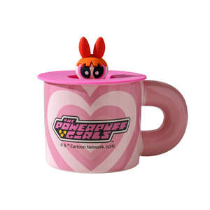 MAIMIセラミックかわいいカップ最新セラミックマグギフトヒョウ柄磁器カップ動物の黒と白のパターンコーヒーカップ