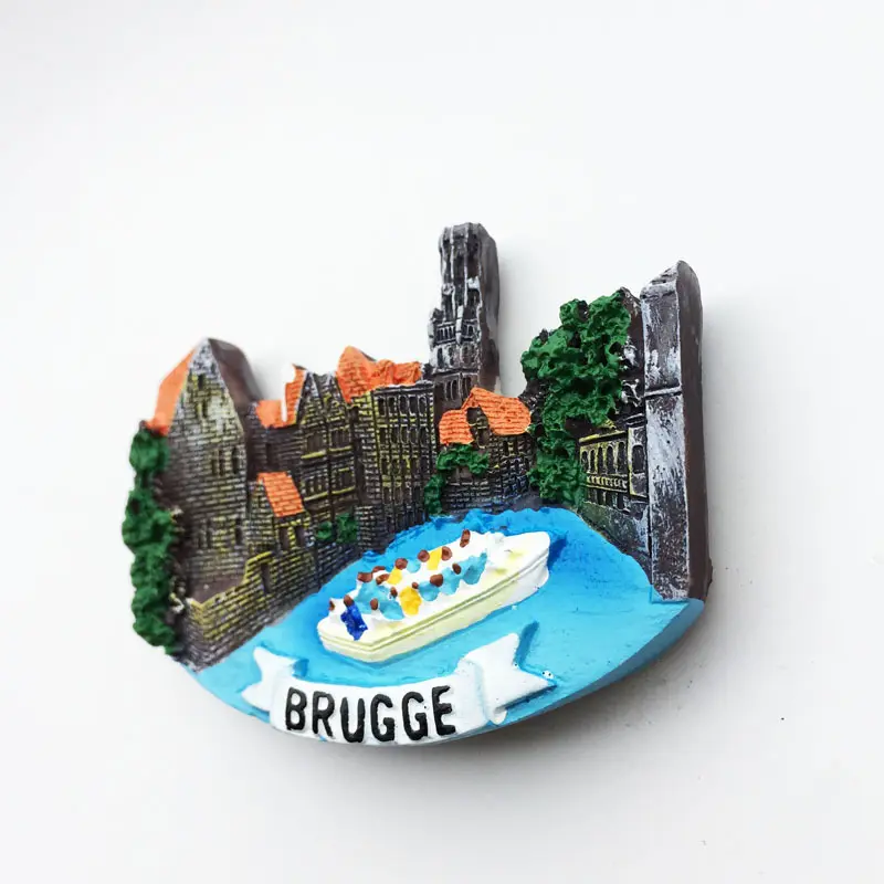 Persönlichkeit angepasst Europäische Stadt Belgien Brüssel Souvenir Resin Building Kühlschrank Magnete