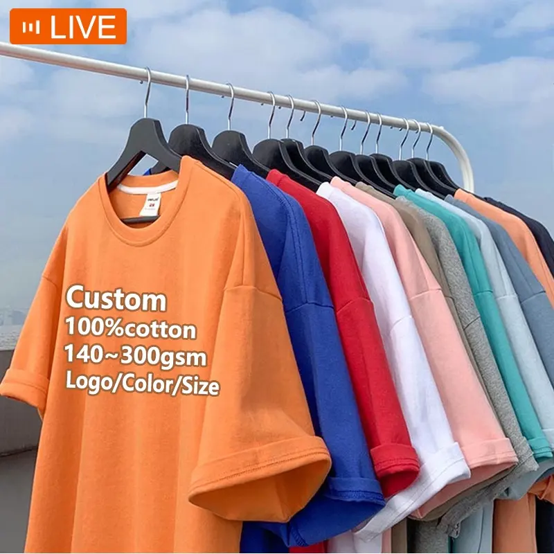 เสื้อยืดสีขาวล้วนพิมพ์ลายผ้าฝ้าย100% สำหรับผู้ชาย,เสื้อยืดเปล่าขนาดใหญ่พิเศษกำหนดได้เอง