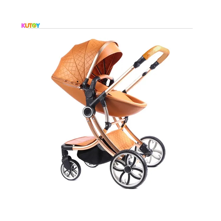 Carrinho de bebê de couro de luxo, carrinho de bebê/jeep/cobertura completa bloco de sol bebê e capa de chuva universal carrinho de bebê