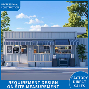 Renovación creativa de un solo contenedor, diseño y construcción de una tienda de contenedores de estructura de acero móvil, tienda de té de la leche - Product Image 4