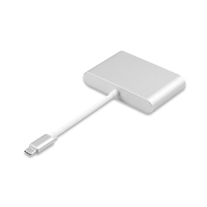 Adaptador USB 3,1 Tipo-C a VGA con fuente de alimentación Convertidor de chaqueta de PVC tres en uno