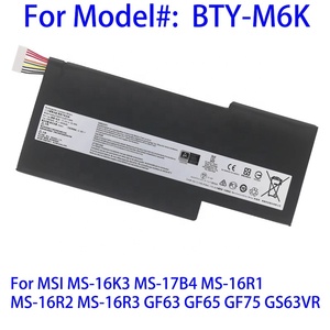 BTY-M6K แบตเตอรี่แล็ปท็อป OEM ของแท้สำหรับ MS-16R2 MSI MS-16R1 MS-16R3 GF63 GF65 GF75 GS63VR 52.4WH 11.4V - Product Image 2