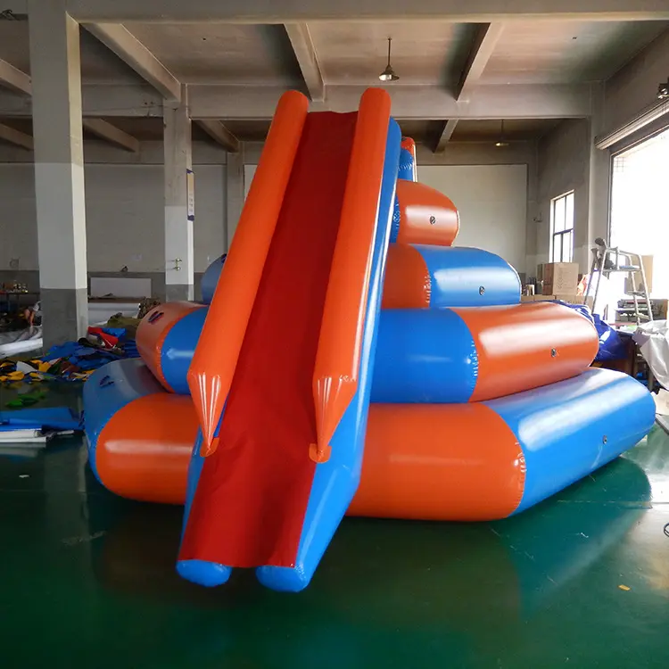 Juegos de agua herméticos de alta calidad, tobogán de escalada de agua inflable flotante, tobogán de escalada inflable personalizado para Parque Acuático