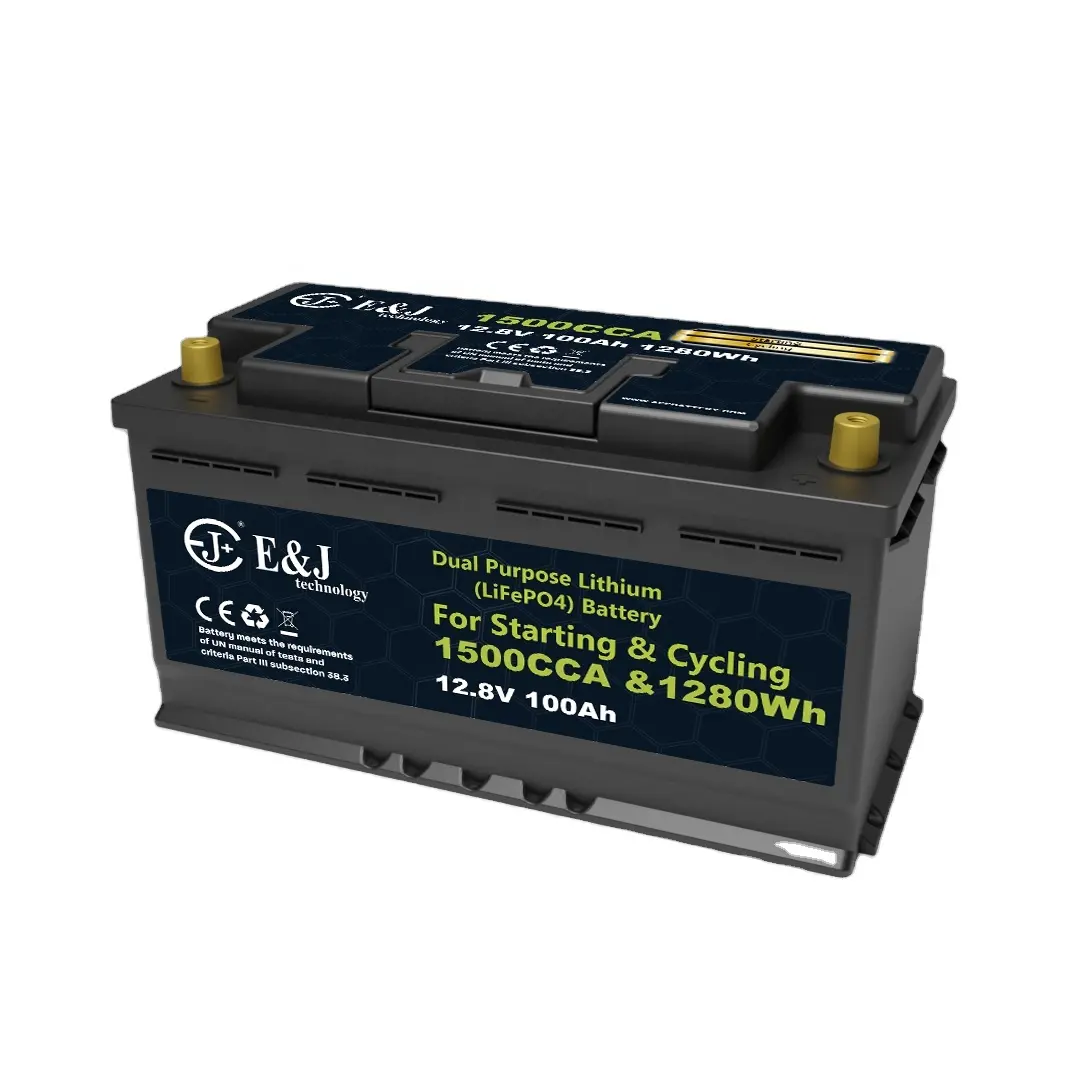 Batteria ad alta velocità e deep cycling lithium L5 DIN H8 Group 49 12v 100Ah 1500 cca LiFePO4 lithium car marine battery pack