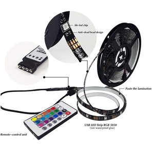 RGB <strong>Led</strong> Strip 5V USB Colorful 30LEDs/M SMD 5050 Flexible Smart APP for TV Backlight Room Deco,with <strong>24</strong> Keys Remote Controller