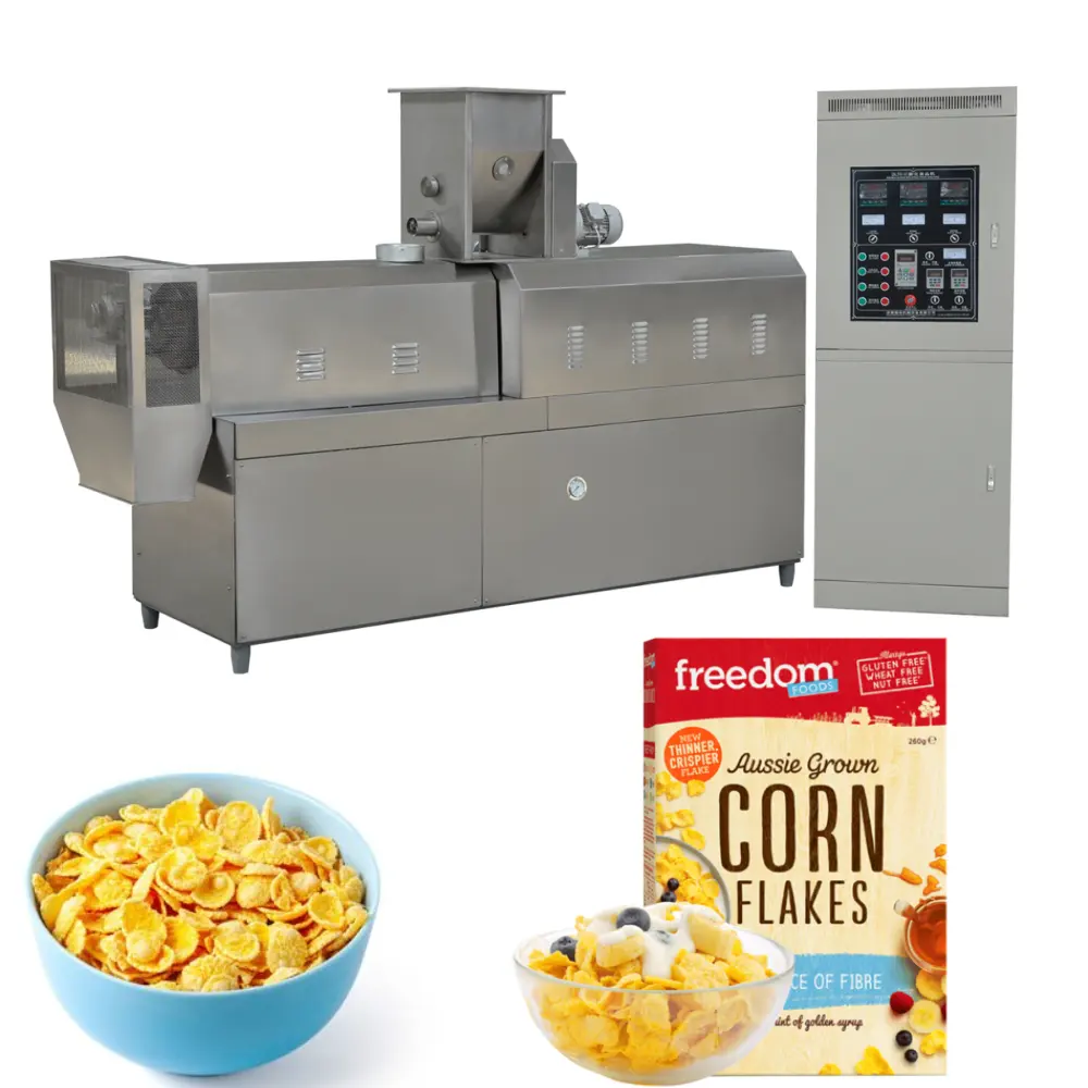 A linha de produção dos flocos do milho do cereal da nutrição totalmente automática encontra as necessidades diversas de maquinaria do alimento
