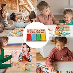 数字教育番号スティックカウントゲーム子供のための番号ロッド木製カウントブロックとインテリジェンススティック - Product Image 5