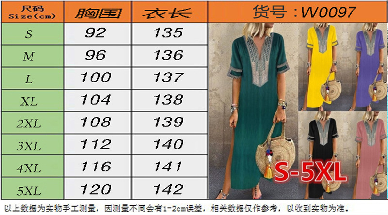 Popular New Styles Floral Print Split Maxi Womens National Casual Dresses Bohemian Dress for Women