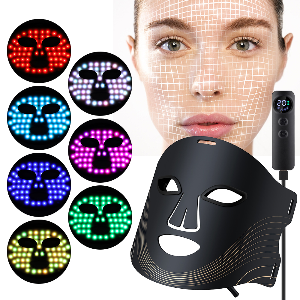 7 couleurs led masque facial-Noir