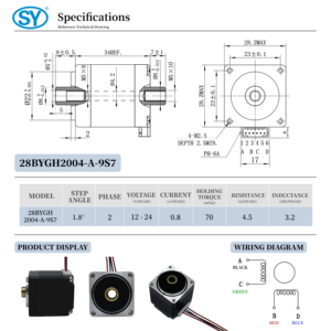 NEMA 11 28x28mm tramite albero a doppio albero di uscita motore Stepper ibrido Non Captive - Product Image 3