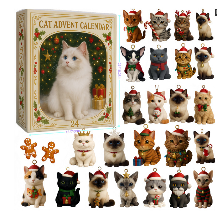 Noël parfait - Boîte aveugle du calendrier de l'Avent Cat Lover