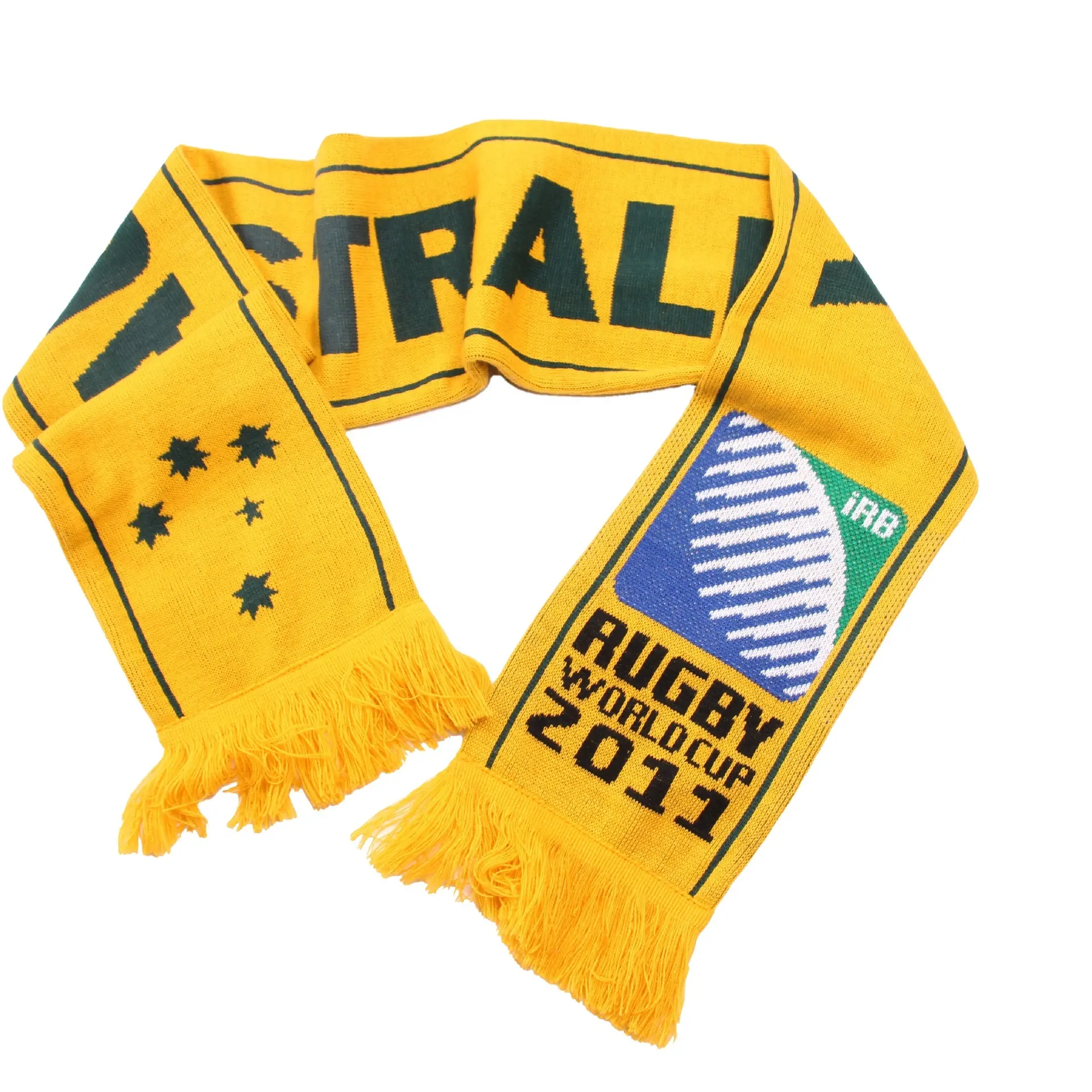 Custom Jacquard 100% Acrylic Knitted Embroidered Football Sports Fans Club Scarf Soccer Fan Scarves