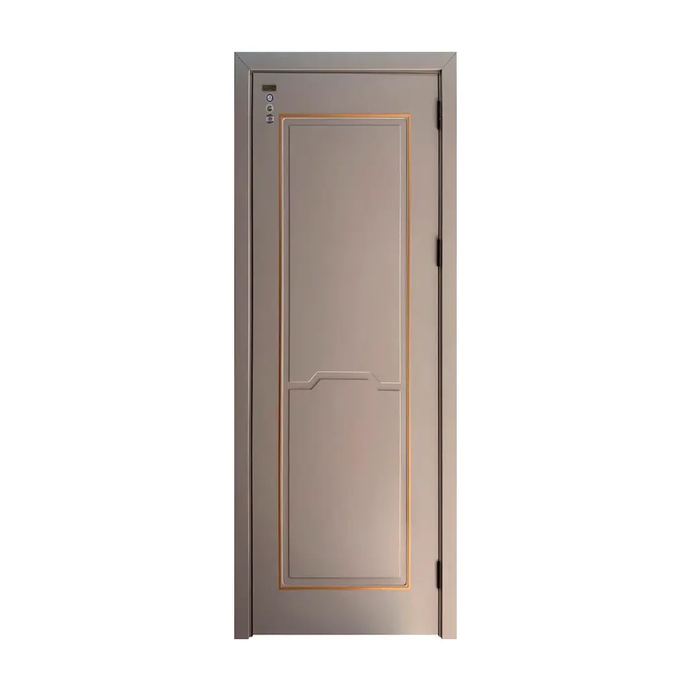 Porta de madeira interior de design simples e luxuosa, porta de quarto de casa de alta qualidade com moldura de painel único, à prova de som sólida, moderna e simples