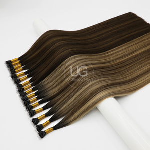 Uglamour bán chạy nhất cao cấp liền mạch Straight & Wave & xoăn Vòng Nano tóc thực sự con người phần mở rộng tóc - Product Image 2