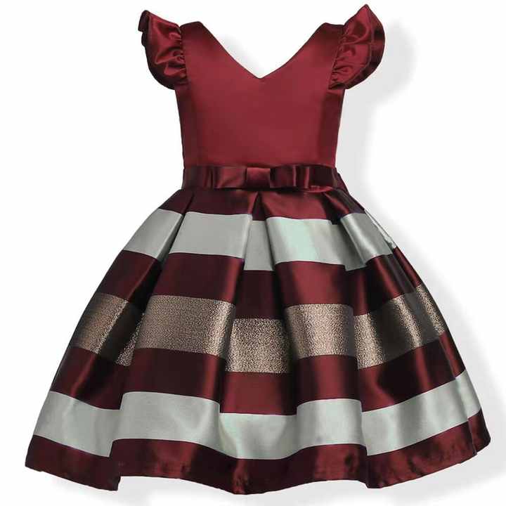 New Year Costume for Girl Kids Dress Night Red Evening Gown Birthday Party Dresses for Girls Children Casual Clothing Costume