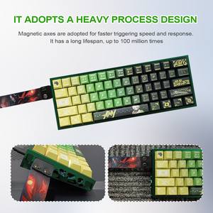 Cá nhân Gradient màu xanh lá cây Anime Keycaps Trục từ hiệu ứng hội trường dây cơ khí RGB Backlit bàn phím với trình điều khiển web - Product Image 2