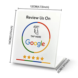 Benutzer definierter Druck Acryl NFC Tisch Display Stand Restaurant Menü NFC Google Review Display