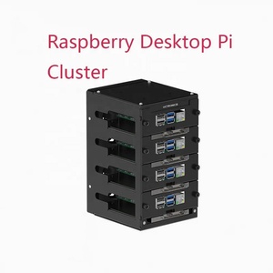 Kompletter Desktop Raspberry Pi Cluster für Raspberry Pi 4 und 2,5-Zoll-SSD, 4 abnehmbare Front schichten und 2 Lüfter