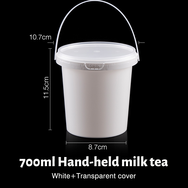 แก้วสีขาวขนาด 700 มล. พร้อมฝาใส