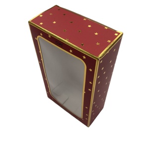 Cardboard <strong>Box</strong> With Window Clear Window Cardboard Ornament <strong>Box</strong> Snap Lock Cardboard Boxes - Product Image 1