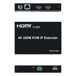 4K 200M HDMI KVM IP扩展器支持带红外和本地环路输出的KVM，支持多点到多点