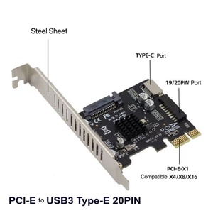 <strong>Computer</strong> PCIE to Front USB Type E USB 3.0 19P 20P Expansion Card Self-Power PCIE <strong>Adaptor</strong> Card - Product Image 4