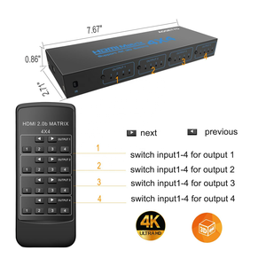 SY 4K HDMI Matrix 4x4 4 in 4 Out HDMI1.4 Switch Splitter Box con soporte remoto 4K 3D Seccing - Product Image 6
