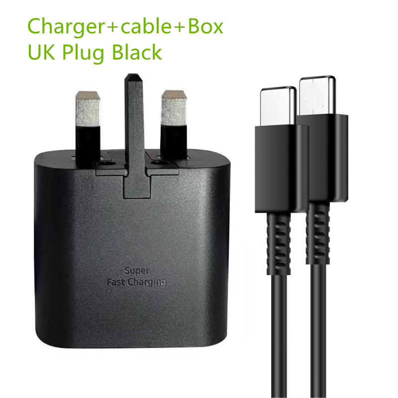 UK Black Charger+cable+box