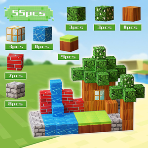 Montaje de bloques magnéticos Cubo magnético Bloques de construcción de partículas grandes magnéticas Juguetes para niños - Product Image 6