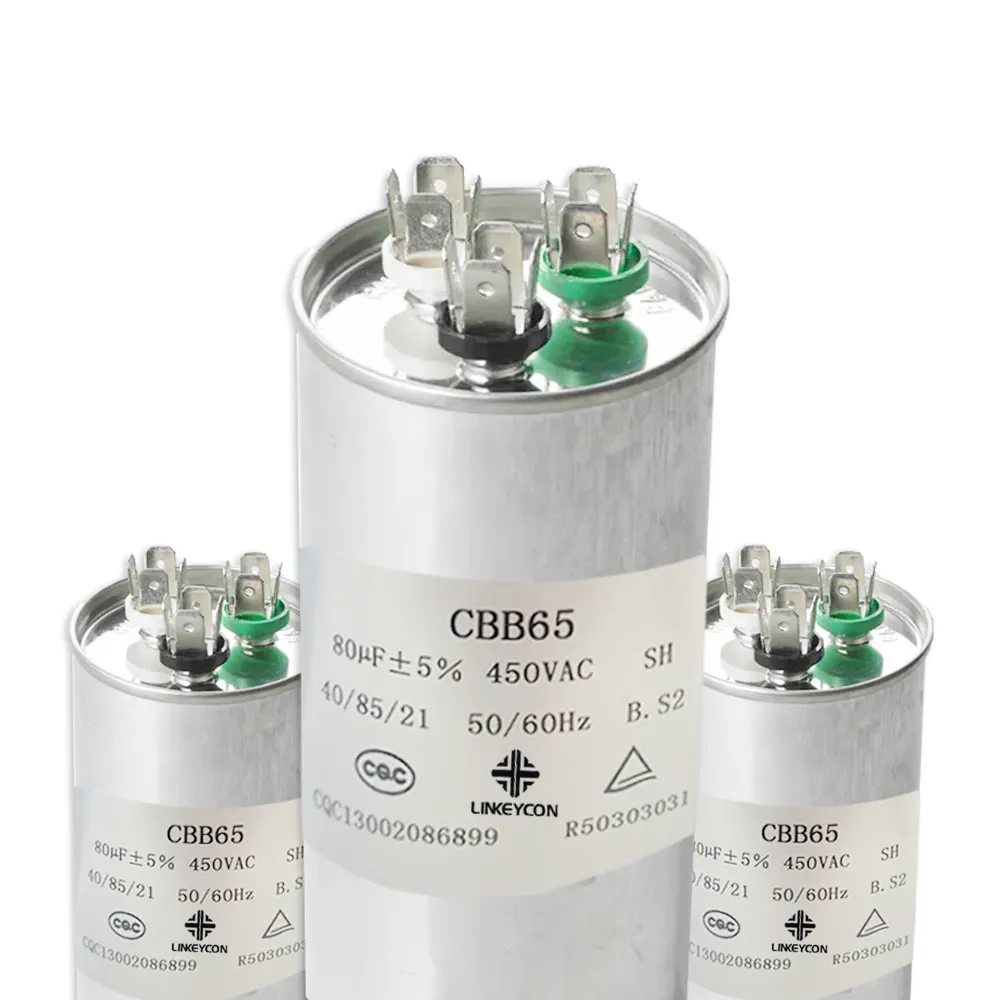 Condensador de CA CBB65 60uF 370V, condensador de aire de arranque de voltios, ventilador de Motor eléctrico fresco recto, bomba de calor, generador de compresor