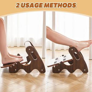 Komfort Schaukel fuß hocker aus Holz unter dem Schreibtisch Höhen verstellbare ergonomische Fuß stütze mit rutsch festem Pedal und weicher Querstange - Product Image 2