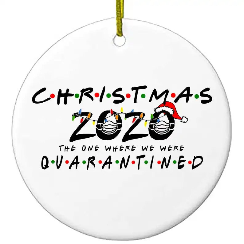 Navidad decoración patrón personalizado blanco oblea de cerámica adornos