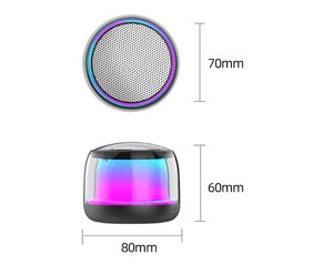Taşınabilir şeffaf kılıf derin bas parti kablosuz Mini yuvarlak renkli RGB LED yanıp sönen ışık su geçirmez BT hoparlör - Product Image 5