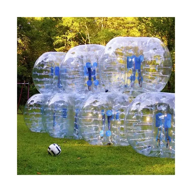 Hot Selling Adult TPU / PVC Body Zorb Bumper Ball Suit Inflatable Bubble Football Soccer Ball With Colored Dots