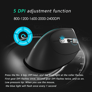 Mouse verticale Wireless 2.4G modello daul mouse wireless, lampada a colori programmazione mouse di gioco in tre modalità - Product Image 5