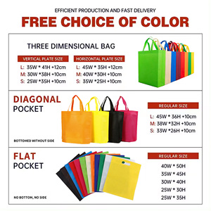 Wholesale Creative Design Customized Logo Reusable <strong>Colorful</strong> Shopping Recyclable Tote Non-Woven Bag <strong>Soft</strong> <strong>Loop</strong> <strong>Handle</strong> - Product Image 5