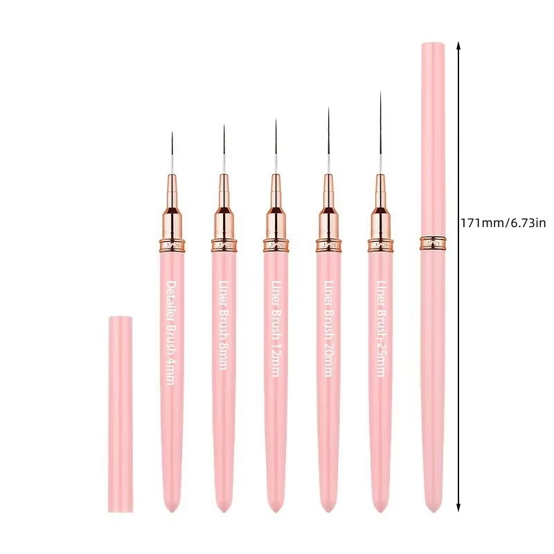 Lot de cinq tiges en plastique rose