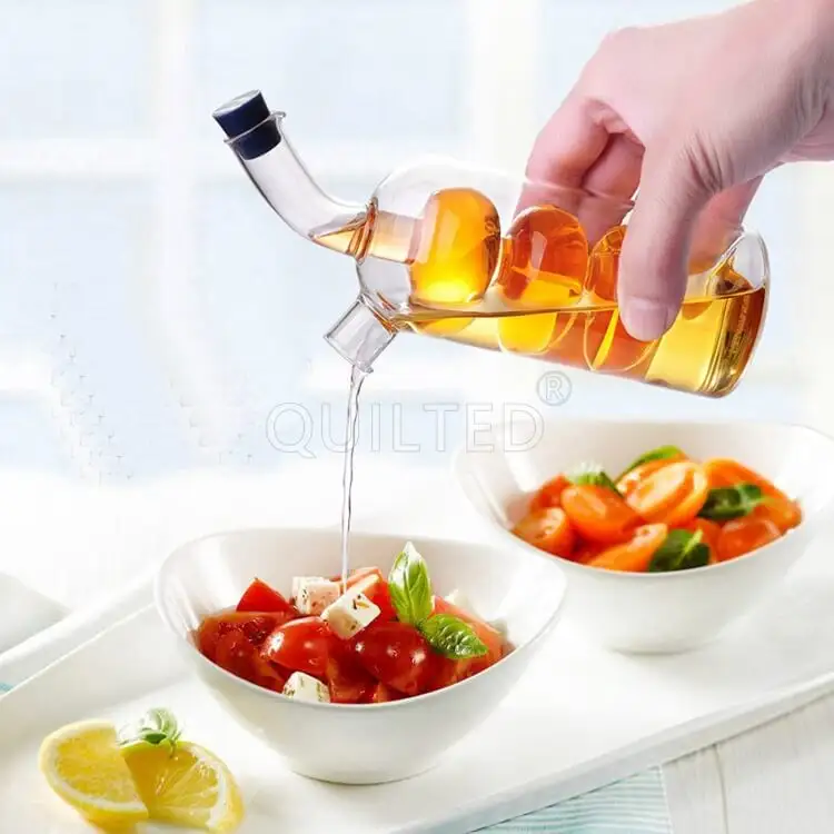 उच्च गुणवत्ता वाले खाना पकाने के घर सजावटी अंगूर के आकार का उच्च Borosilicate ग्लास जैतून का तेल सिरका Cruet बोतल के लिए बिक्री
